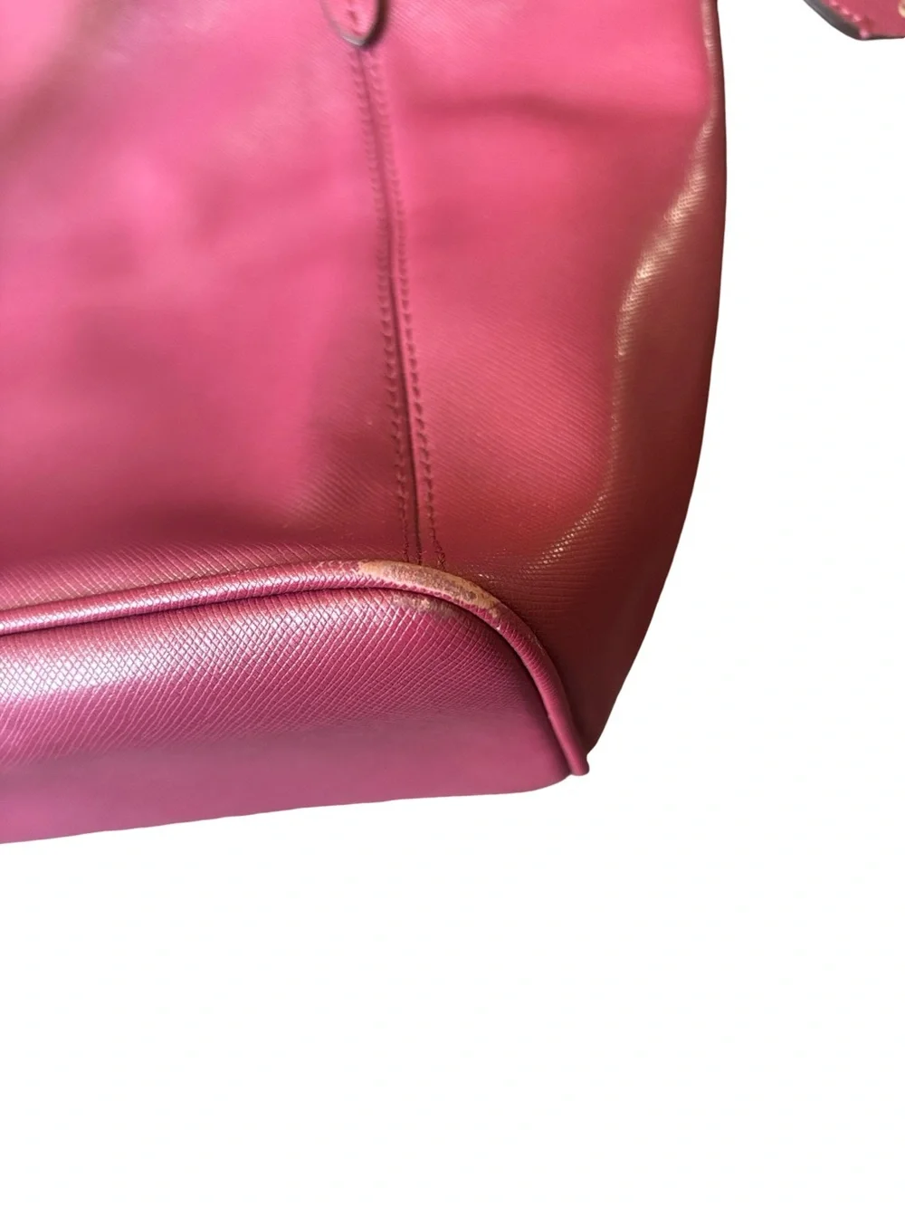 Coach Deep Pink Leather Tote with Tag Charm